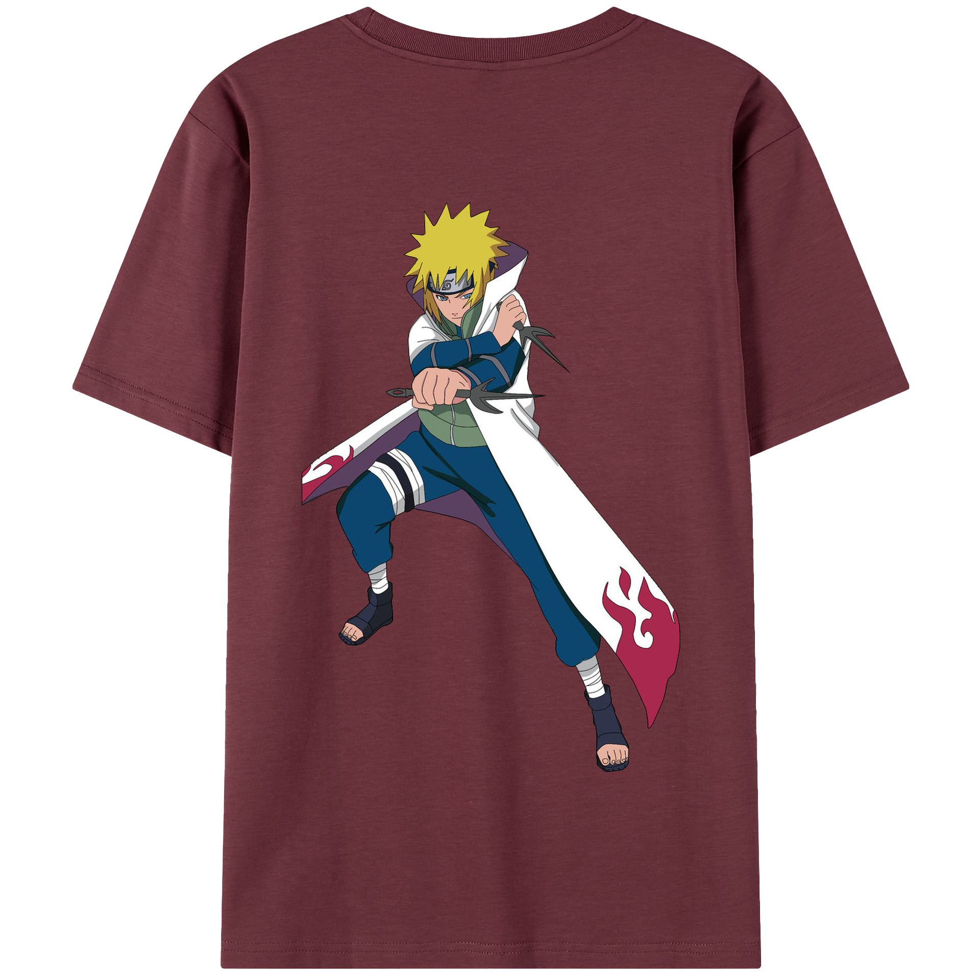 （画像用） NARUTO -ナルト- 波風 ミナト Namikaze Minato 綿100％半袖Tシャツ（背面プリント）